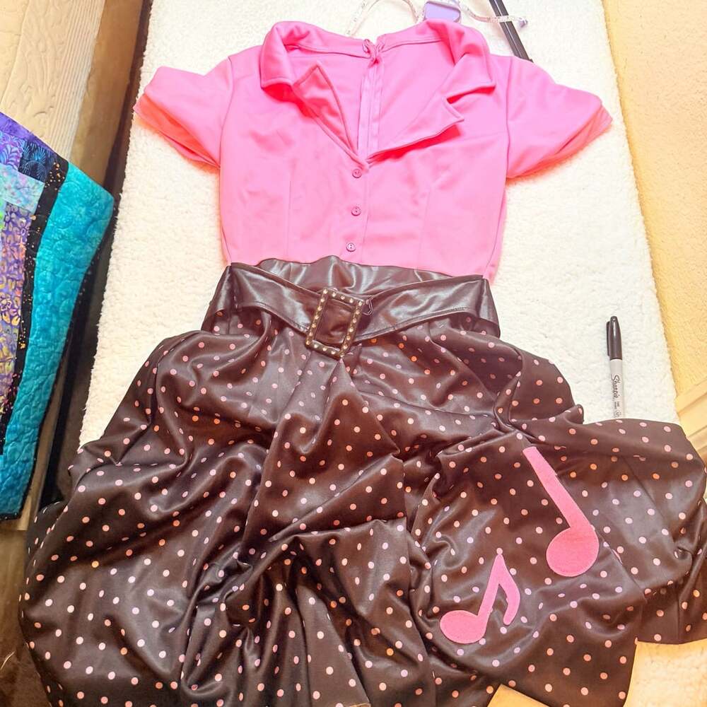 Leg Avenue 50s Rock N Roll Costume Size M Pink Black